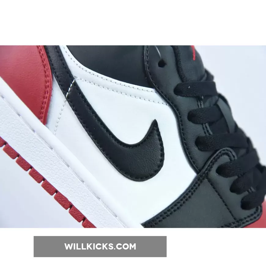 Air Jordan 1 Low 'Bred Toe' White/Black-Varsity Red 553558-161 Restock