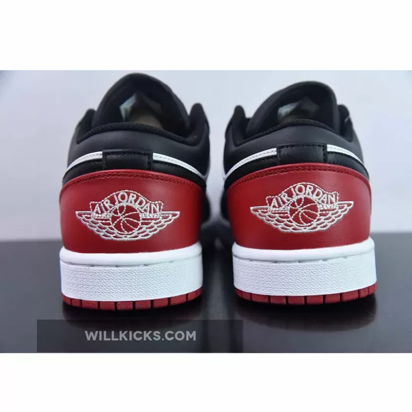 Air Jordan 1 Low 'Bred Toe' White/Black-Varsity Red 553558-161 Restock