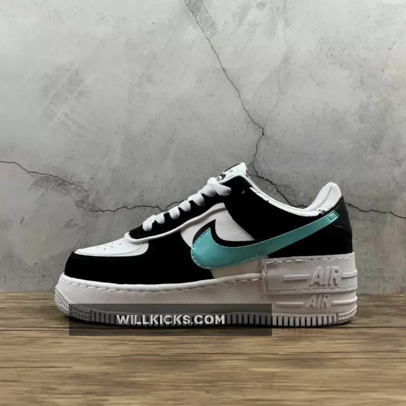 Nike Air Force 1 Shadow White Black Blue CZ7929-100, air force 1 shadow teal