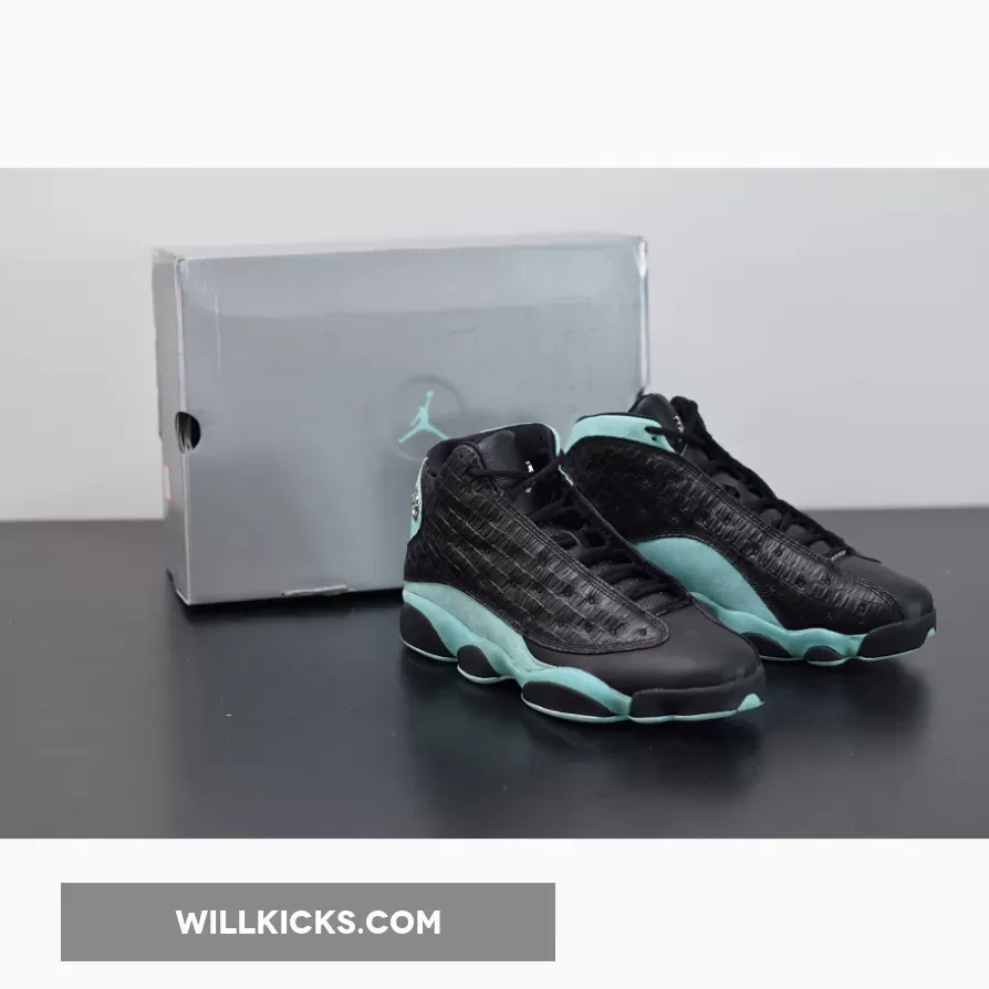 Air Jordan 13 'Island Green' Black/Island Green-Metallic Silver 414571-030 Outlet