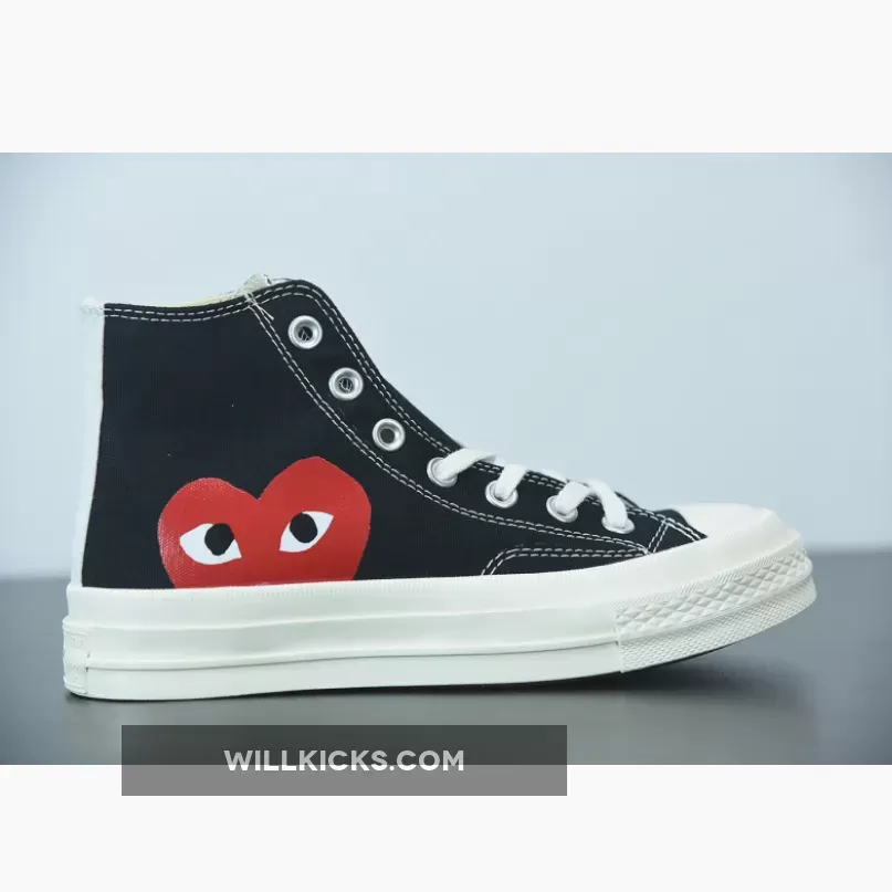 CDG Play x Converse Chuck Taylor All-Star 70 Hi Black White 150204C