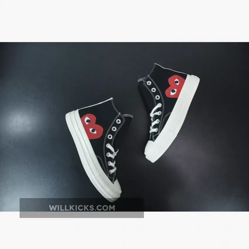 CDG Play x Converse Chuck Taylor All-Star 70 Hi Black White 150204C