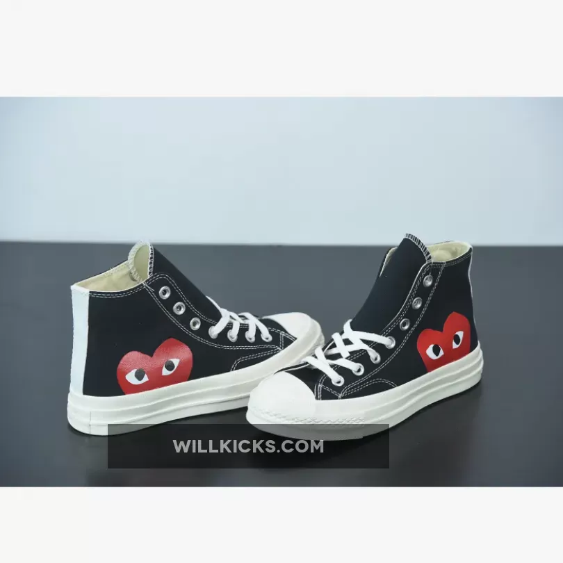 CDG Play x Converse Chuck Taylor All-Star 70 Hi Black White 150204C