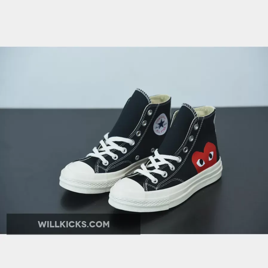 CDG Play x Converse Chuck Taylor All-Star 70 Hi Black White 150204C