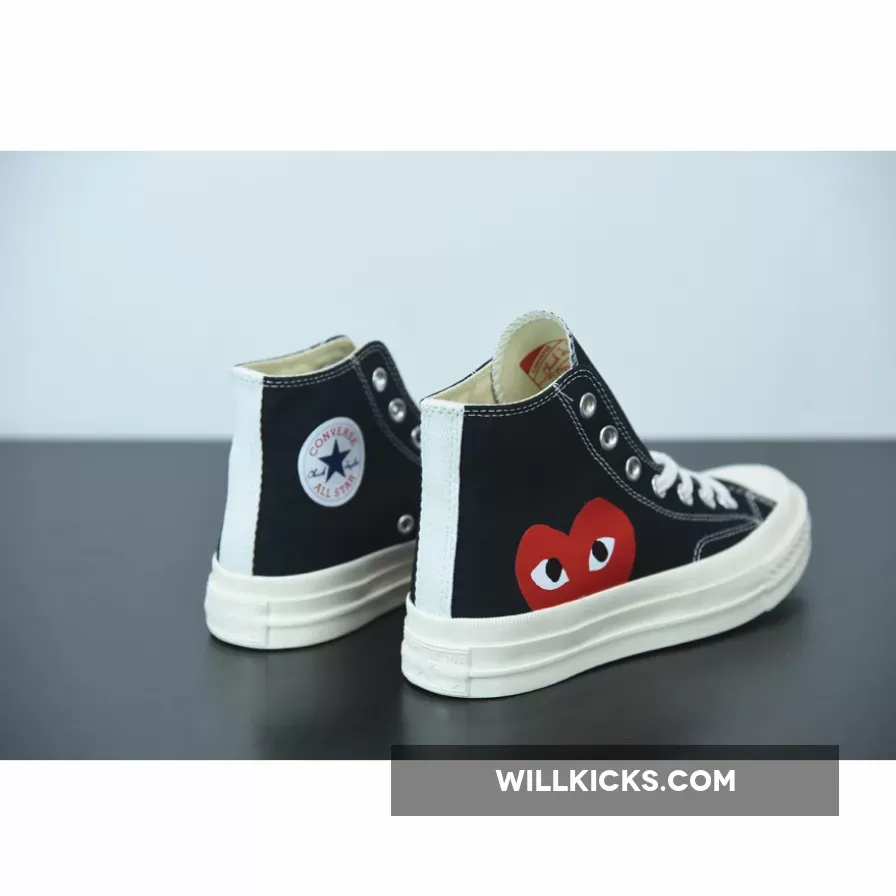 CDG Play x Converse Chuck Taylor All-Star 70 Hi Black White 150204C