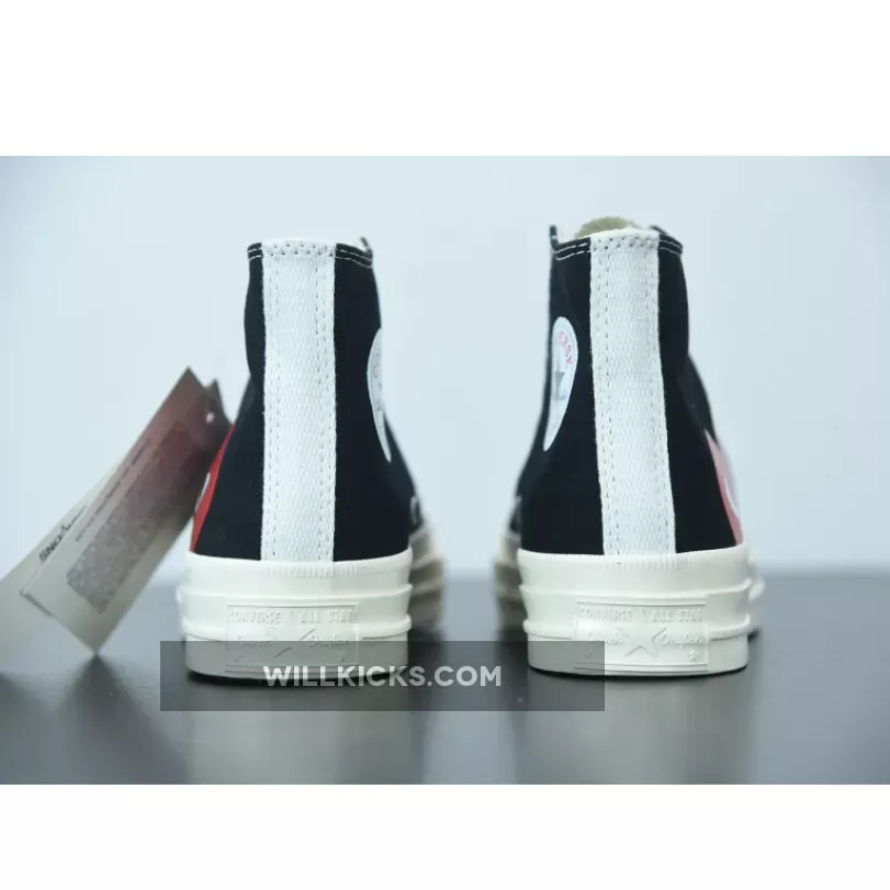 CDG Play x Converse Chuck Taylor All-Star 70 Hi Black White 150204C