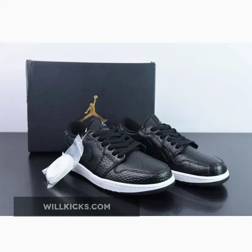 Air Jordan 1 Low Golf 'Black Croc' Black/Iron Grey-White DD9315-003 / jordan crocodile