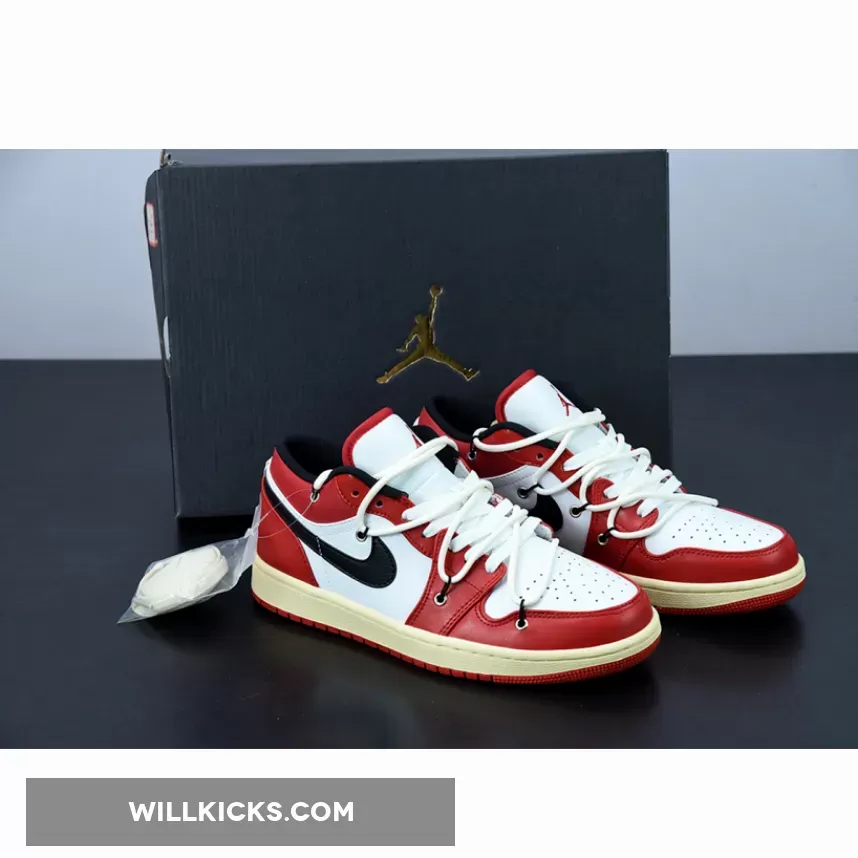 Custom Air Jordan 1 Low 'Chicago' Red White #jordan 1 low chicago