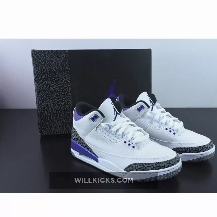 Air Jordan 3 White/Black-Dark Iris-Cement Grey #jordan 3 size 5
