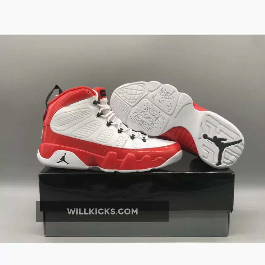 Air Jordan 9 White/Gym Red-Black 302370-160 / gym red jordan 9