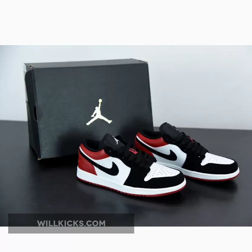 Air Jordan 1 Low 'Black Toe' White/Black-Gym Red - black gym red