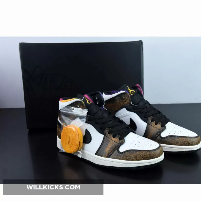 Air Jordan 1 Mid 'Orange Wear-Away' Orange DQ8417-071 / blue orange jordan 1