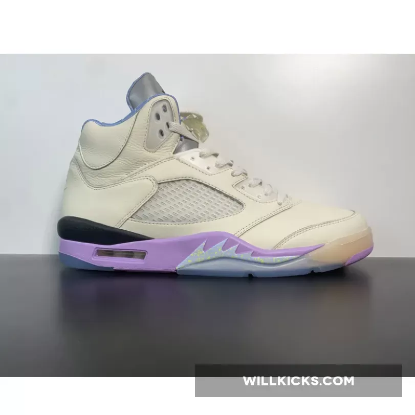 DJ Khaled x Air Jordan 5 We The Best Sail/Washed Yellow-Violet Star #dj khaled jordan 5