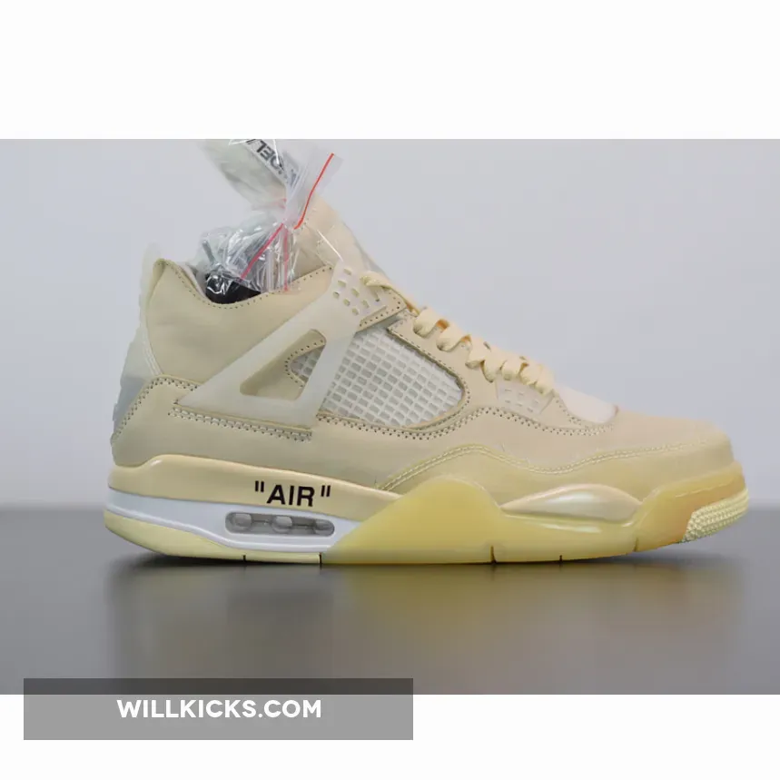 Off-White x Air Jordan 4 SP Sail/Muslin-White-Black CV9388-100 - j4 off white