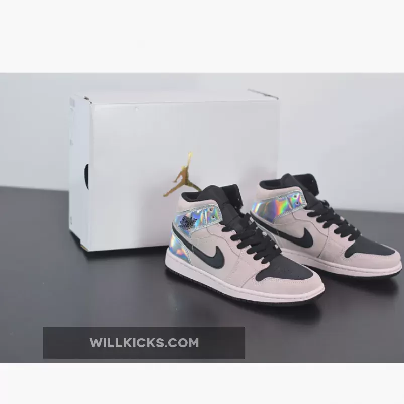 Air Jordan 1 Mid Barely Rose/Black/Multi BQ6472-602 / air jordan 1 beige pink