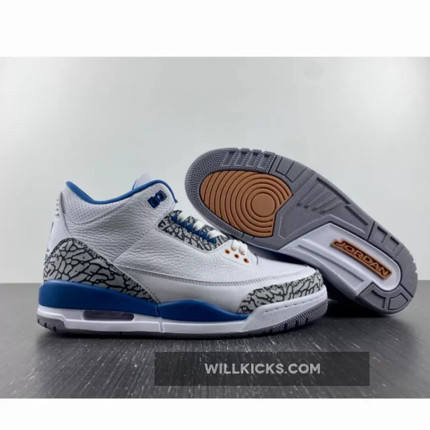 Air Jordan 3 'Wizards' White/Metallic Copper-True Blue-Grey CT8532-148, jordan 3 wizard