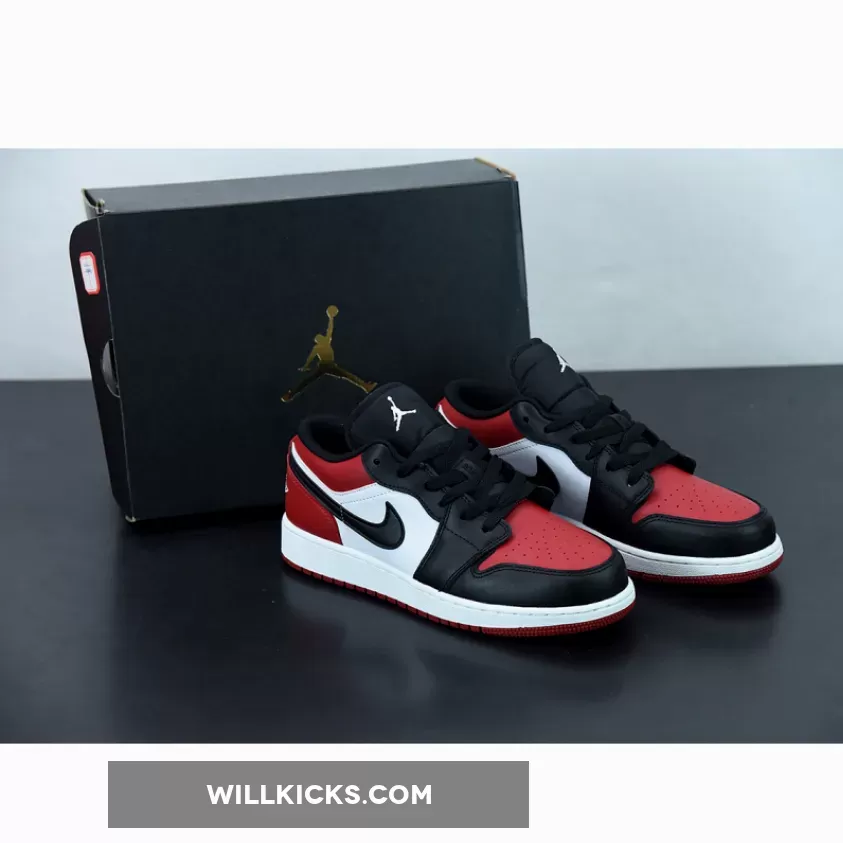 Air Jordan 1 Low 'Bred Toe' White/Black-Red 553558-612 / jordan 1 low bred