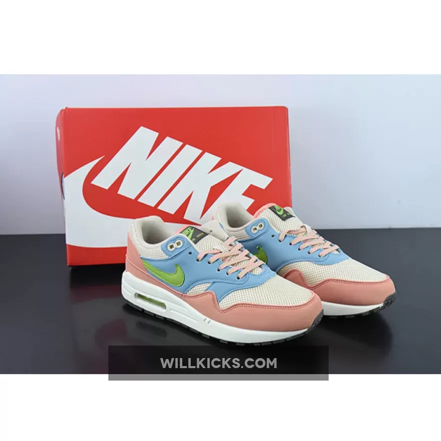 Nike Air Max 1 Light Madder Root/Vivid Green-Rattan - light madder root air max 1