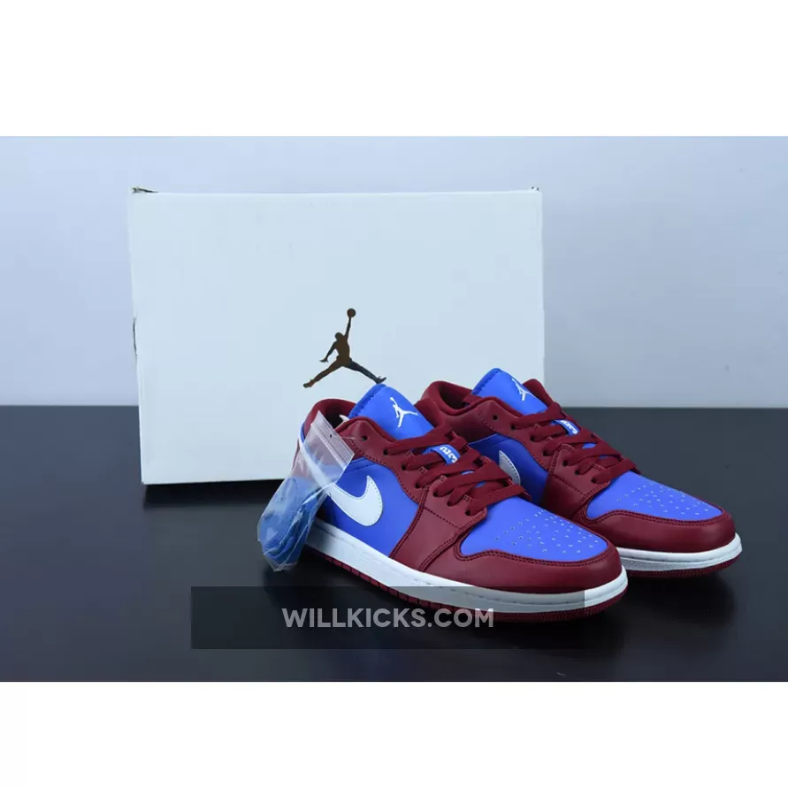 Air Jordan 1 Low Pomegranate/Medium Blue-White DC0774-604, jordan 1 pomegranate low