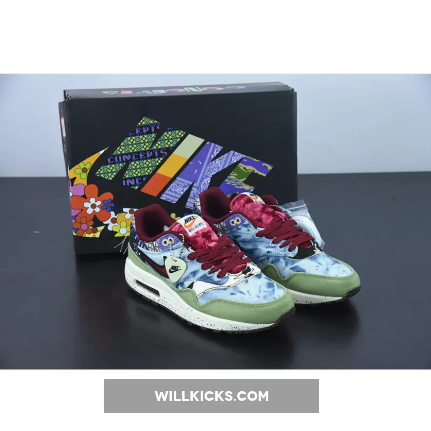 Concepts X Nike Air Max 1 Mellow Oil Green/Multi-Color-Sail DN1803-300 #air max oil green