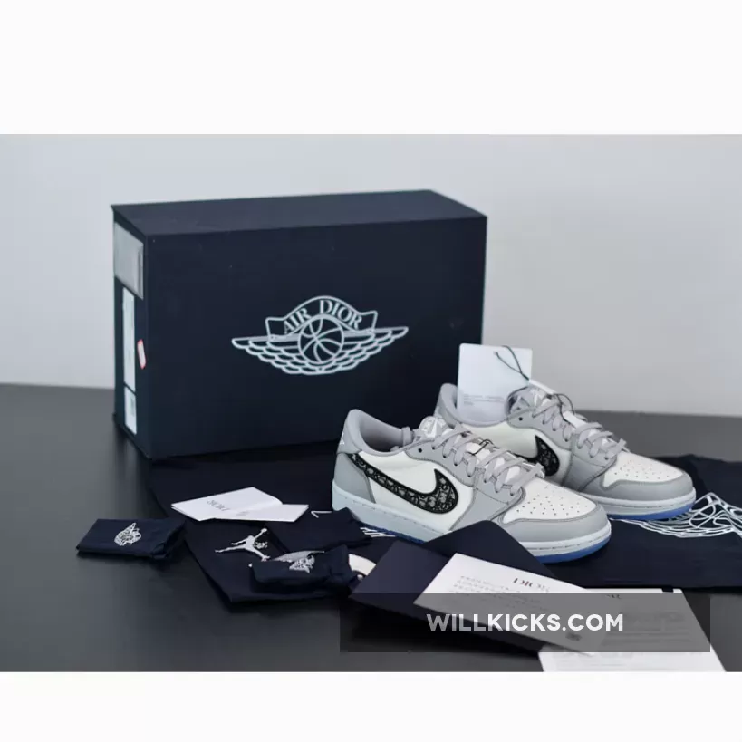 Dior x Air Jordan 1 Low Wolf Grey/Sail-Photon Dust-White / dior 1 low