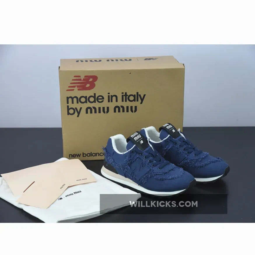 Miu Miu x New Balance 574 Navy miu miu new balance