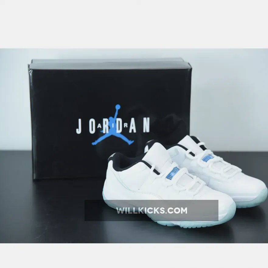 Air Jordan 11 Low 'Legend Blue' White/Black-Legend Blue AV2187-117 / black and blue 11