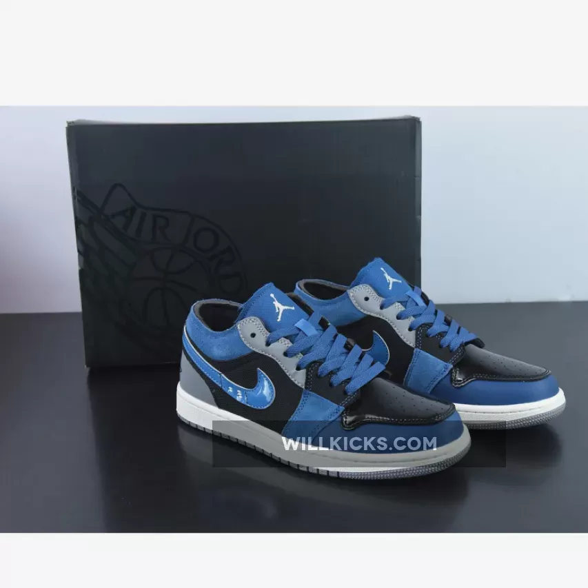 Air Jordan 1 Low SE Craft Obsidian/Ashen Slate-French Blue-Sail - low se craft