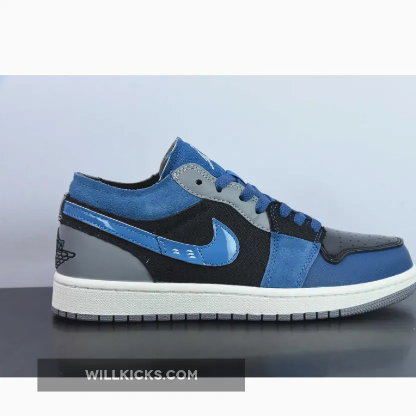Air Jordan 1 Low SE Craft Obsidian/Ashen Slate-French Blue-Sail - low se craft