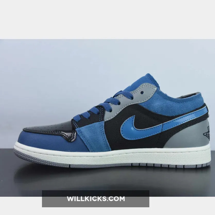 Air Jordan 1 Low SE Craft Obsidian/Ashen Slate-French Blue-Sail - low se craft