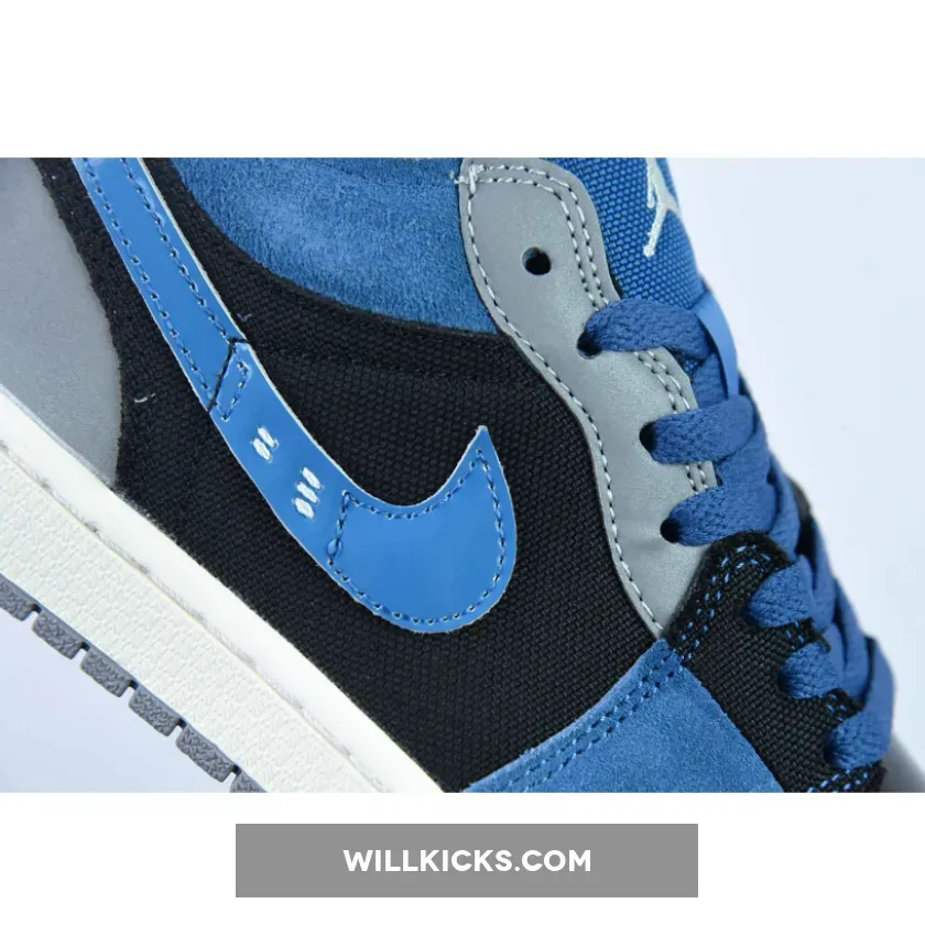 Air Jordan 1 Low SE Craft Obsidian/Ashen Slate-French Blue-Sail - low se craft
