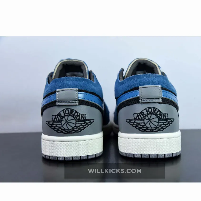 Air Jordan 1 Low SE Craft Obsidian/Ashen Slate-French Blue-Sail - low se craft
