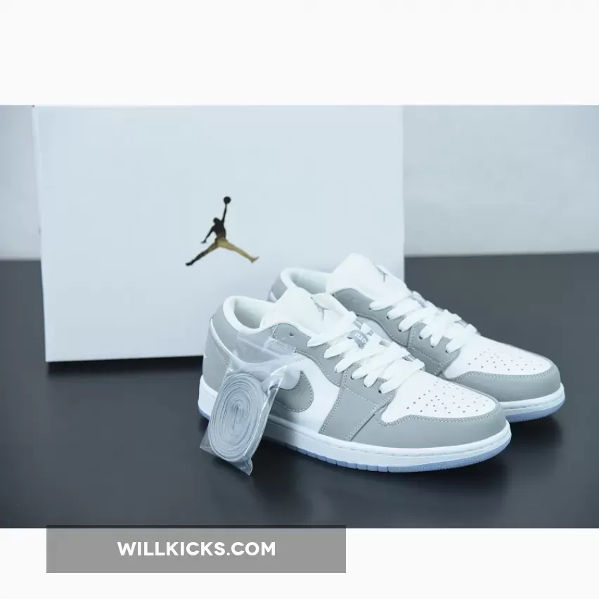 Air Jordan 1 Low White/Wolf Grey-Aluminum DC0774-105 - air jordan 1 low 'white wolf grey