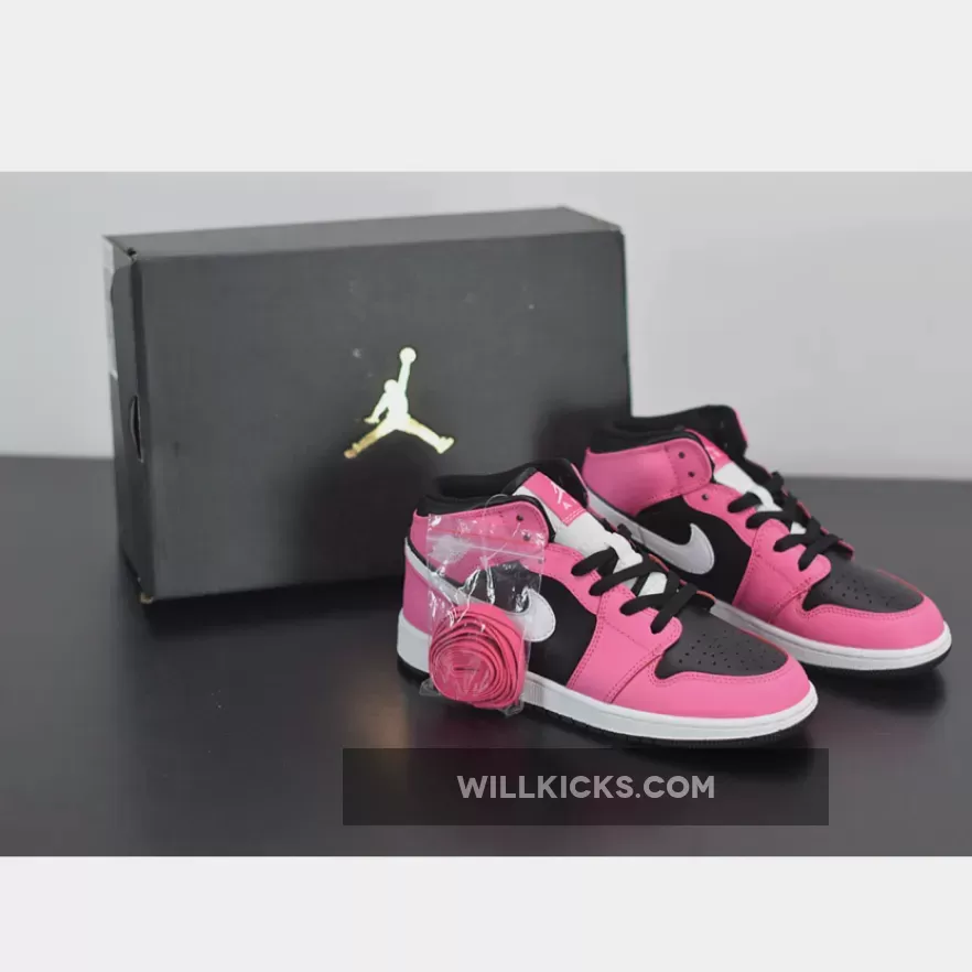 Air Jordan 1 Mid 'Pinksicle' Black/White-Pinksicle 555112-002, pinksicle jordan 1 mid