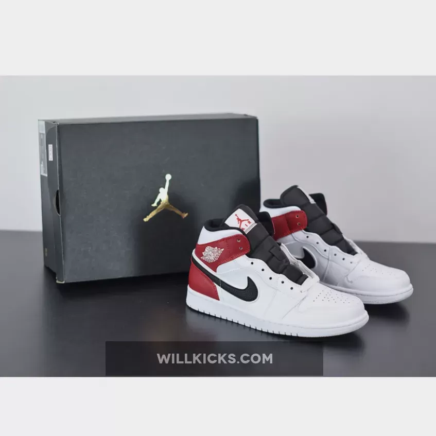 Air Jordan 1 Mid 'Chicago' White Red Black #jordan 1 mid white chicago