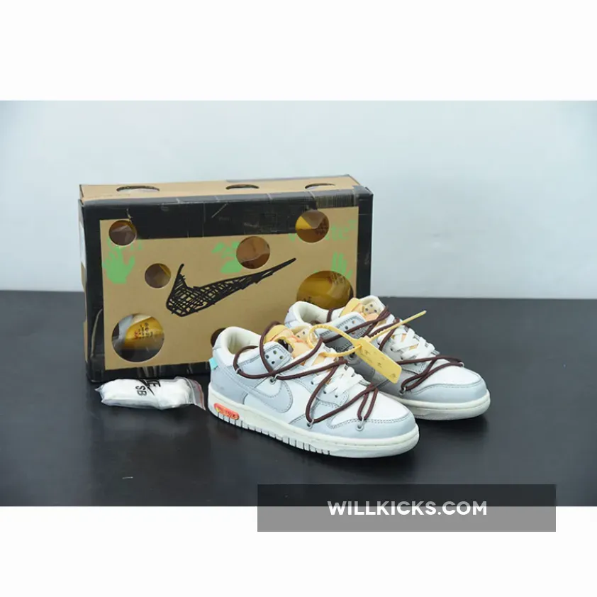 Off-White x Nike Dunk Low '46 of 50' Sail/Grey/Brown - grey off white dunks