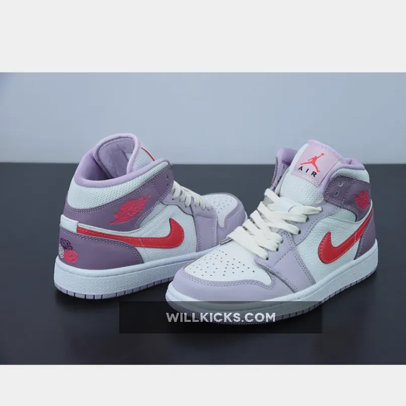 Air Jordan 1 Mid WMNS Valentine's Day White/Pink-Red / pink and red jordan 1