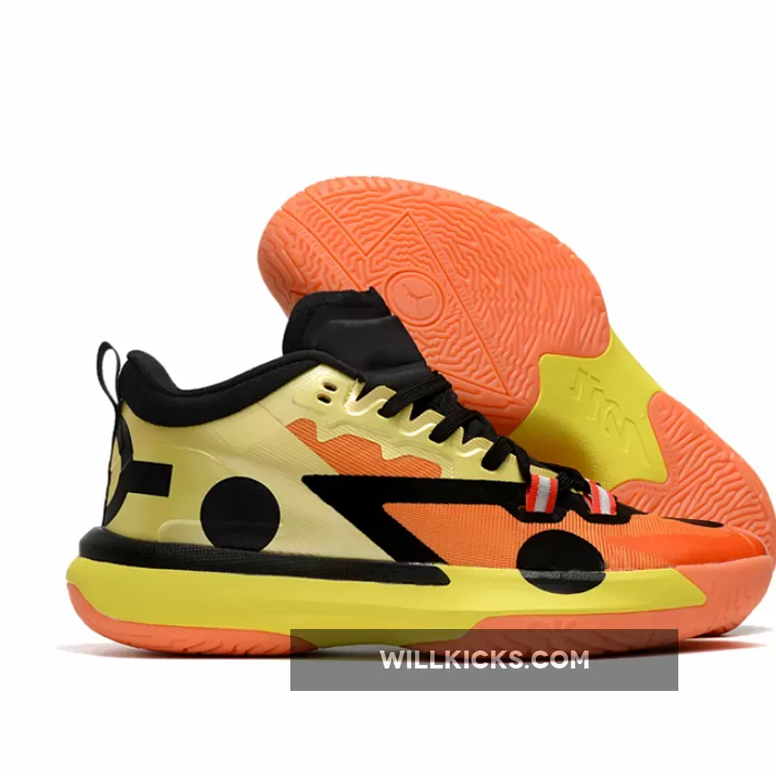 Naruto x Jordan Zion 1 'Kyuubi' Yellow/Orange-Black DQ4706-780 #jordan zion 1 naruto