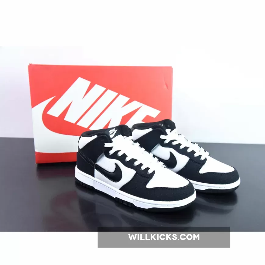 Nike Dunk Mid "Panda" Sail/Black | CANVAS PANDA DV0830-102