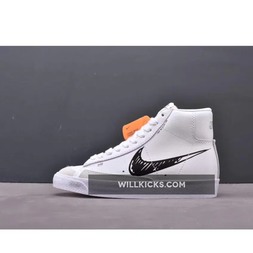 Nike Blazer Mid 77 Sketch White Black nike blazers drawn