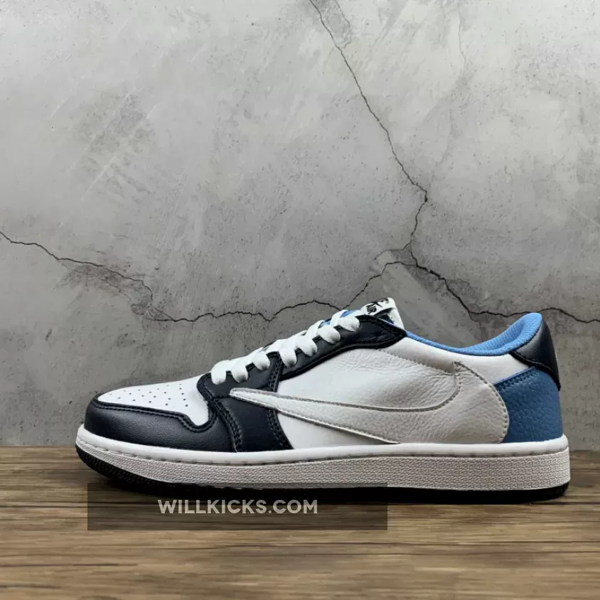 Travis Scott x Air Jordan 1 Low 'UNC' White Navy Blue - air jordan 1 low unc