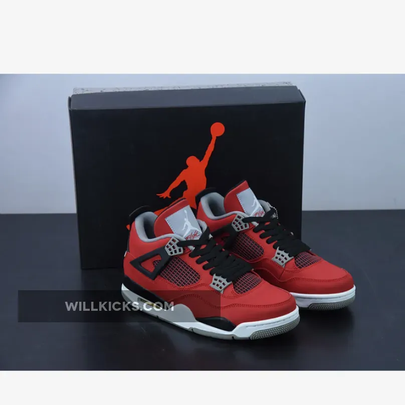 Air Jordan 4 'Toro' Fire Red/White-Black-Cement Grey #toro red 4