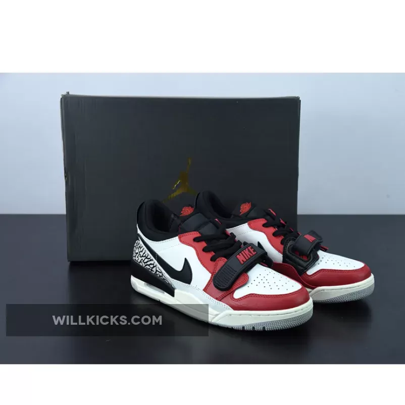 Jordan Legacy 312 Low 'Chicago' White/Black-Varsity Red-Sail CD7069-106 #jordan legacy 312 low chicago red