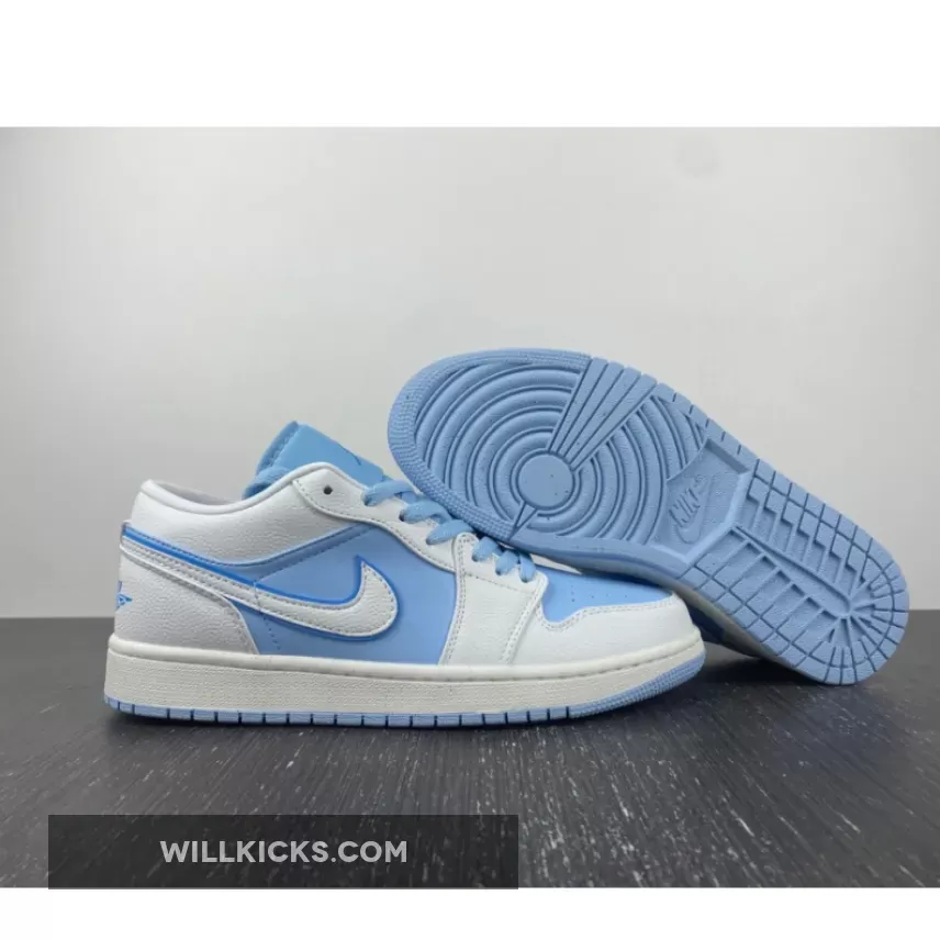 Air Jordan 1 Low Sail/Dark Powder Blue-Ice Blue DV1299-104 / air jordan ice blue
