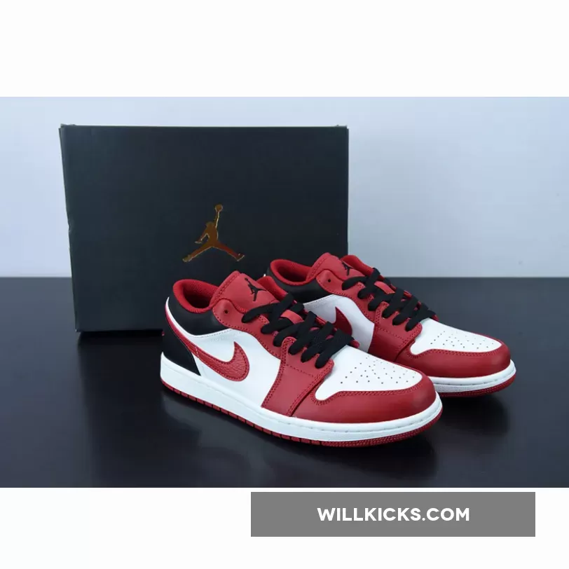 Air Jordan 1 Low 'Reverse Black Toe' White/Black/Red 553558-163 - jordan 1 low reverse black toe