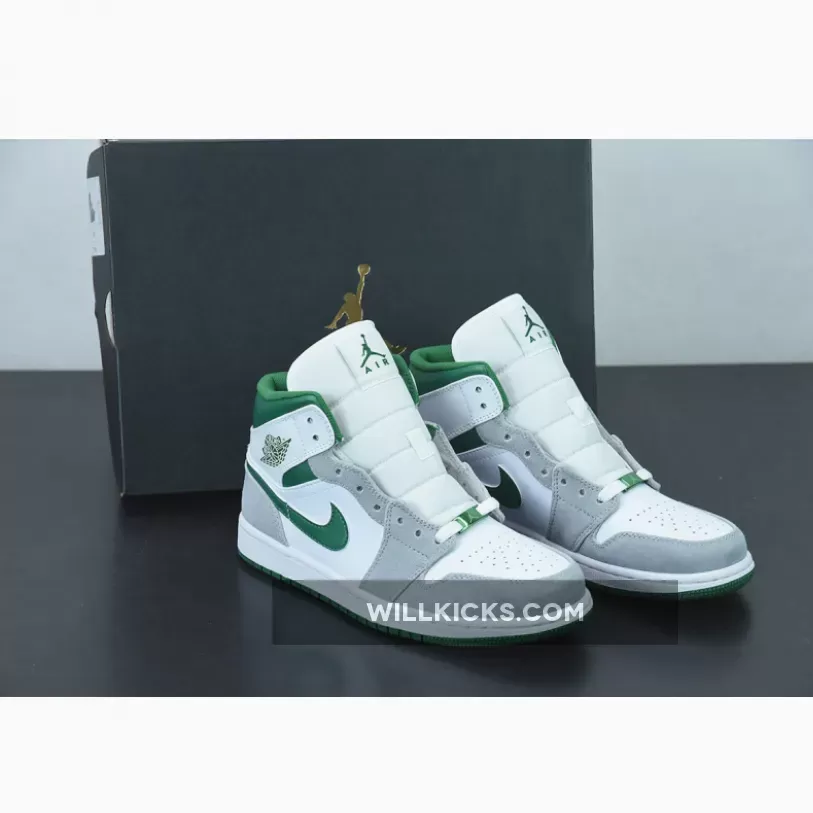Air Jordan 1 Mid White Green Grey DC7294-103 #white and green 1s