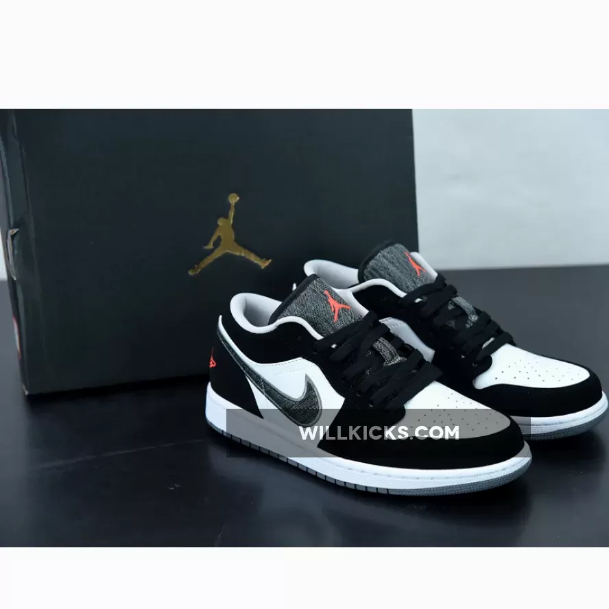 Air Jordan 1 Retro Low Black/White-Wolf Grey-Infrared 23 / black/white/sail/infrared 23