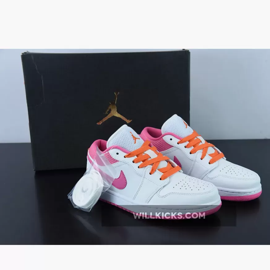 Air Jordan 1 Low GS White Pinksicle DR9498-168, white pinksicle