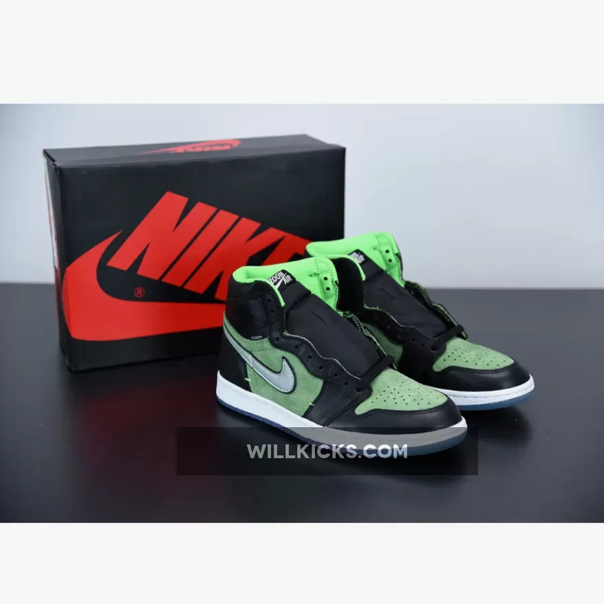 Air Jordan 1 High Zoom Black/Tomatillo-Rage Green CK6637-002 Discount