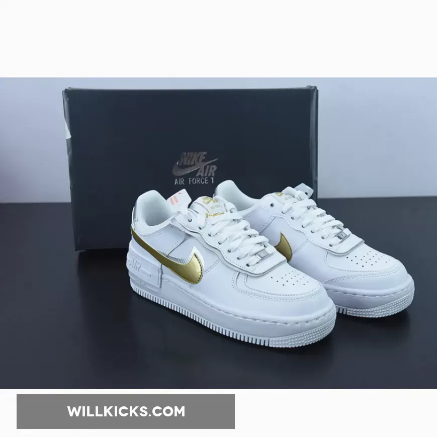 Nike Air Force 1 Shadow 'White Gold' DM3064-100 #women's air force 1 '07 white/obsidian